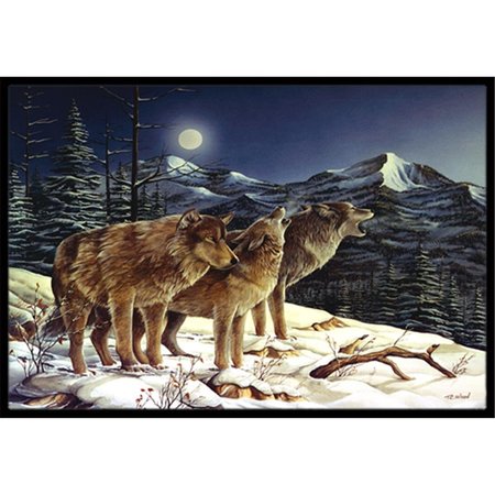 MICASA Wolf Wolves Crying At The Moon Indoor and Outdoor Mat, 24 x 36 in. MI55681